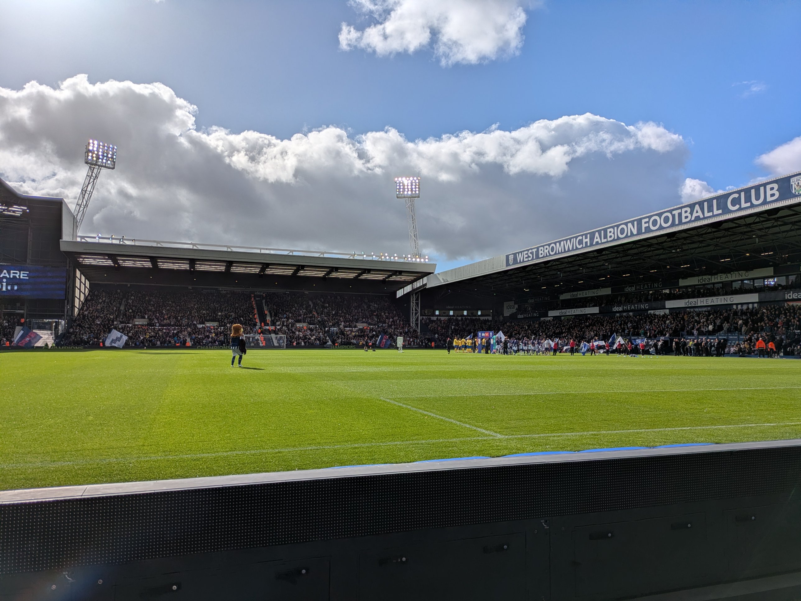Baggie Bird mascot on the pitch as the teams line up before West Brom v Birmingham City
