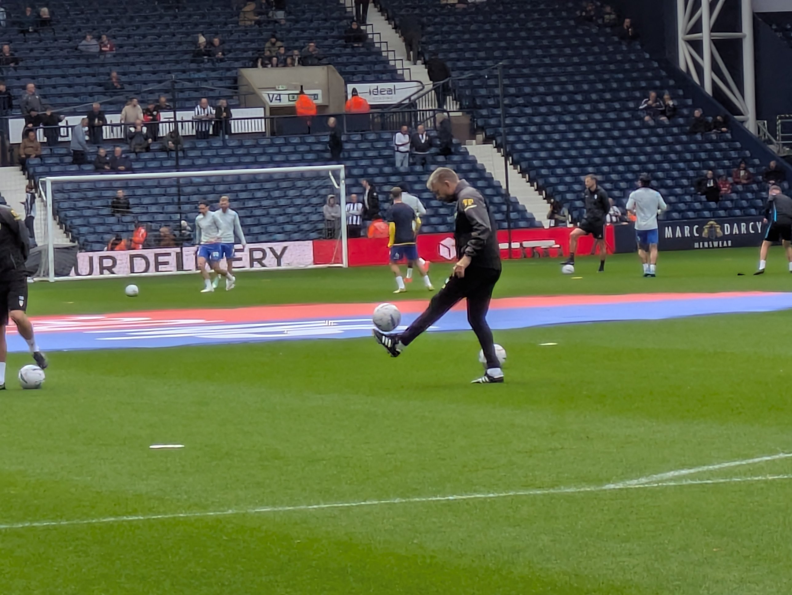 James Morrison at the pre-match warm-up before West Brom v Birmingham City