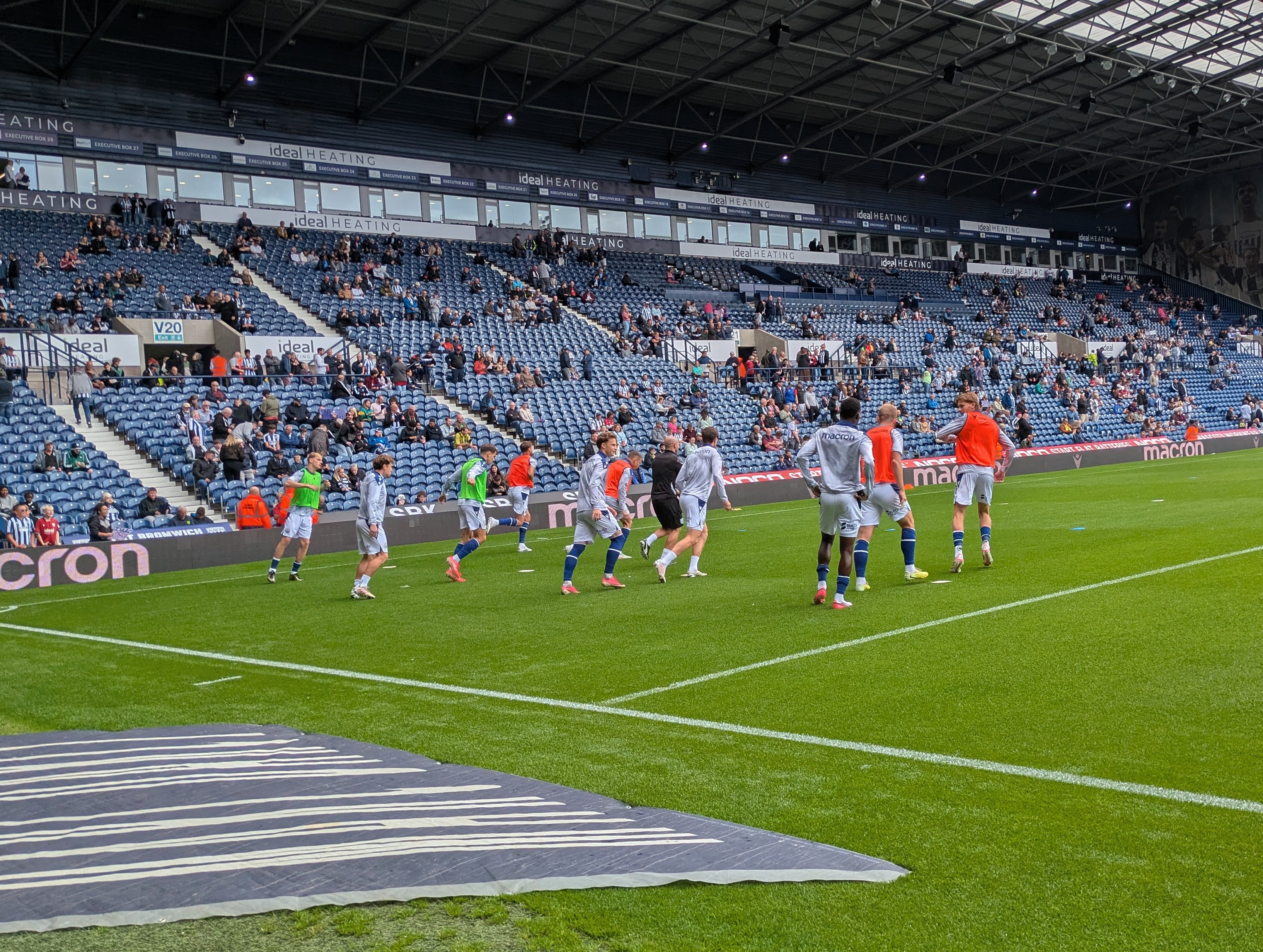 Players warming up before West Brom v QPR at The Hawthorns