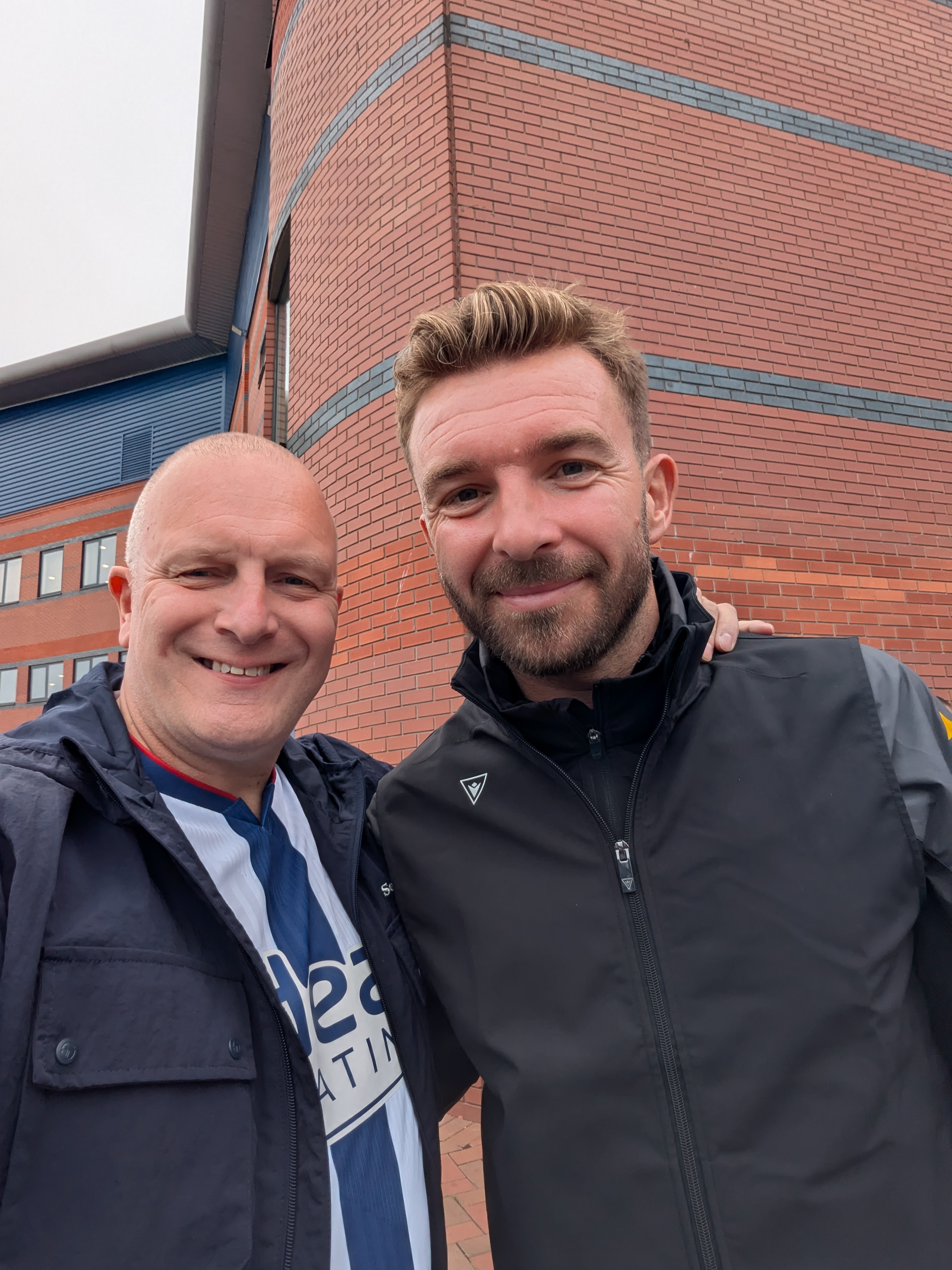 Me and West Brom manager James Morrison outside The Hawthorns